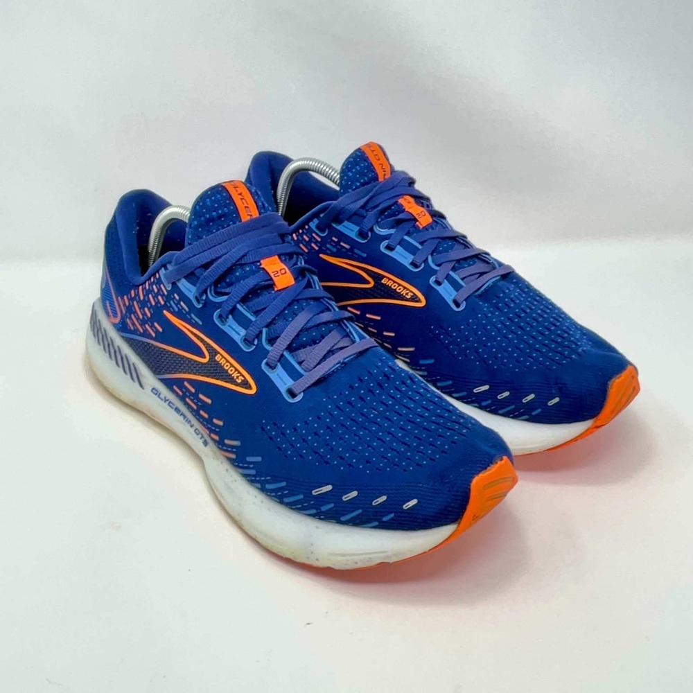 Brooks Glycerin GTS 20 Mens Size 13 Running Shoes Blue Orange Stability Sneakers